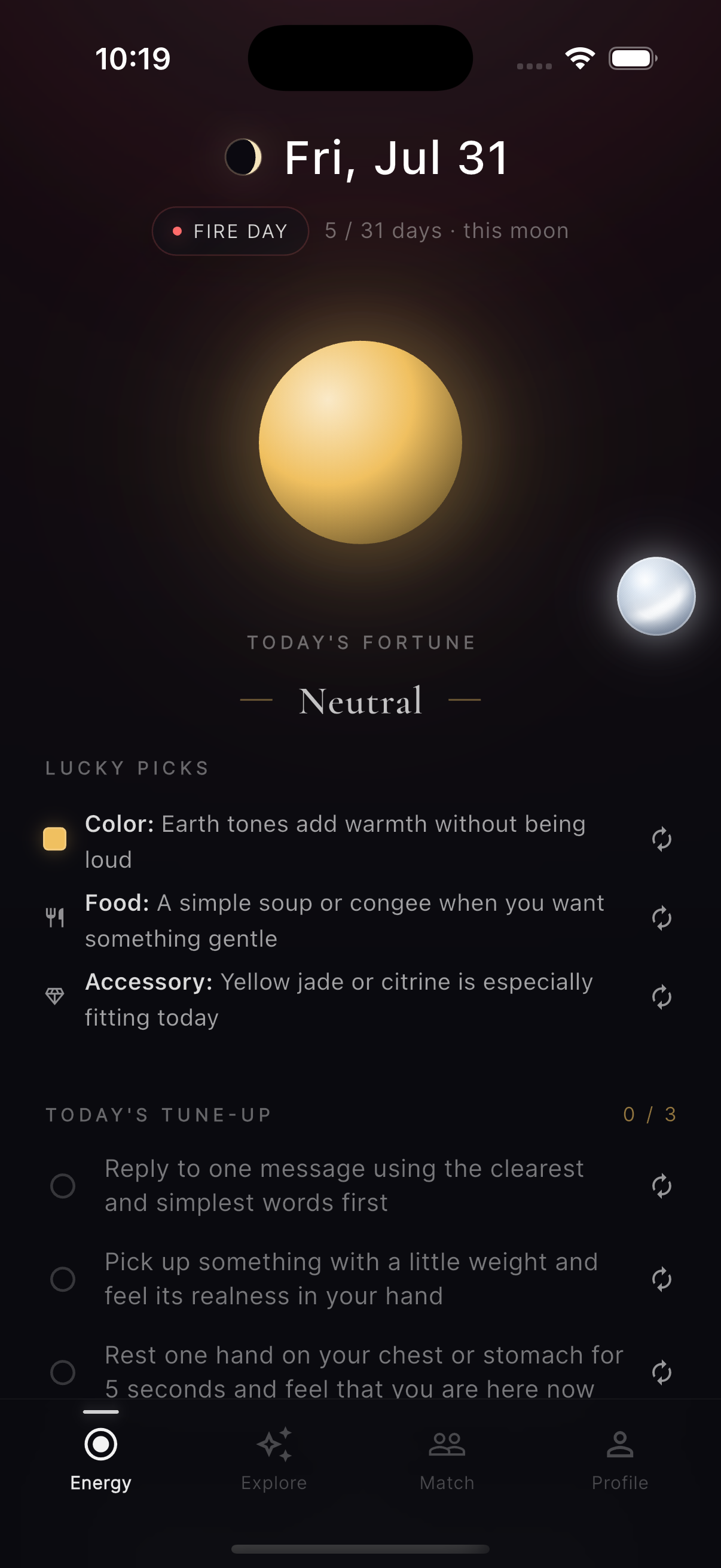 Qiflow daily energy guidance and three tiny rituals